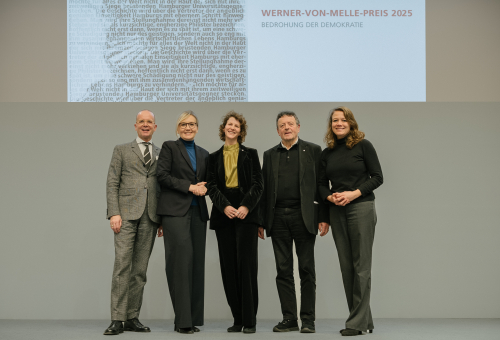© Lennart Selle | v.l.n.r.: Prof. Dr. Markus Kotzur, Prof. Dr. Natalia Filatkina, Dr. Manuela Niehaus, Dr. Ekkehard Nümann und Dr. Miriam Putz 